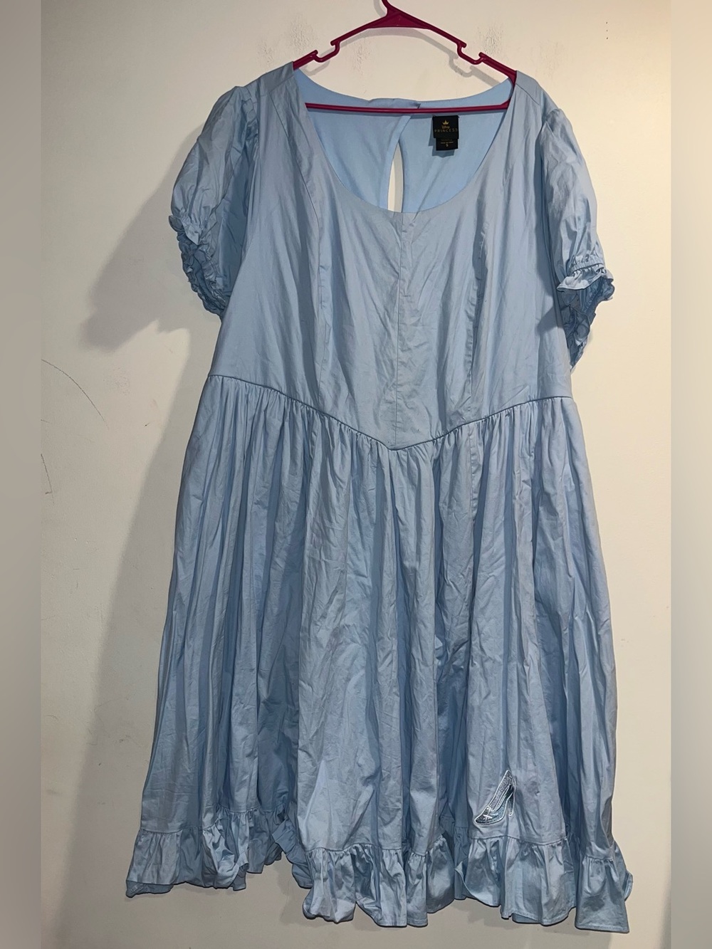 DISNEY DISNEY PRINCESS Cinderella stretch poplin puff sleeve midi dress